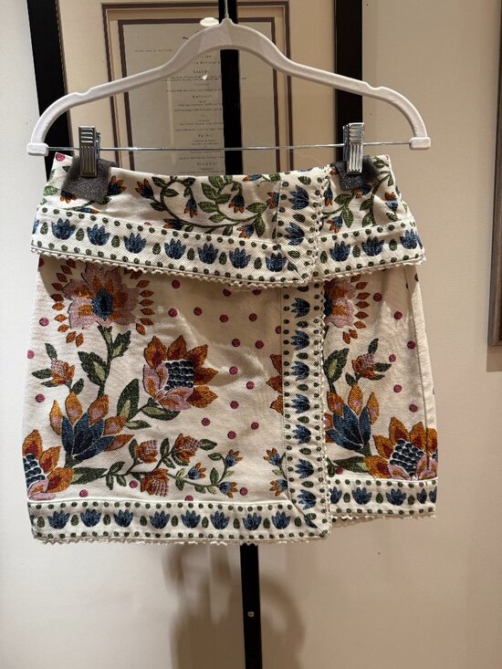 Dresses & Skirts - Farm Rio Summer Garden Embroidered Wrap Style Mini Skirt